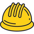 Hard helmet safety hat icon worker cap vector