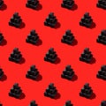 Seamless pattern black coal pyramid