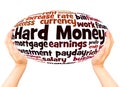 Hard Money word cloud hand sphere concept Royalty Free Stock Photo