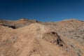 Hard packed mountain path along a ridge in the New Mexico desert, deep blue sky, road less traveled