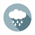 Hard Rain icon in Flat long shadow style. One of web collection icon can be used for UI, UX