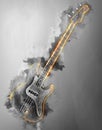 Hard rock bass guitar - abstract illustration Royalty Free Stock Photo