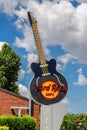 Hard Rock Cafe bar logo guitar in Herastrau Park Bucuresti Romania