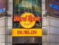 Hard Rock Cafe Dublin neon sign on Tempel Bar street Royalty Free Stock Photo