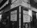 Hard Rock cafe in Venice in black and white