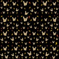 Hard rock, heavy metal sign of the horns seamless pattern. Royalty Free Stock Photo