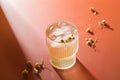 Hard seltzer cocktail with chamomile and ice