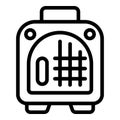 Hard sided cat trolley icon outline vector. Kitten travelling carrier