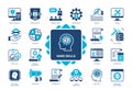 Hard Skills solid icon set Royalty Free Stock Photo