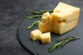 Yellow Maasdam cheese with rosemary