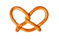 Salted hard small pretzel, also known as Brezel, isolated, from above Royalty Free Stock Photo