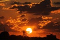 Hard Sunset over The Water Tower Royalty Free Stock Photo