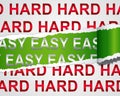 Hard Vs Easy Paper Represents Tough Choice Versus Difficult Problem - 3d Illustration Royalty Free Stock Photo