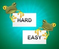 Hard Vs Easy Words Represent Tough Choice Versus Difficult Problem - 3d Illustration Royalty Free Stock Photo