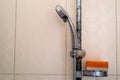 Hard water deposit and rust on shower tap Royalty Free Stock Photo