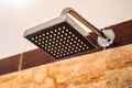 Hard water deposit and rust on shower tap Royalty Free Stock Photo