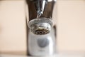 Hard water deposit on a tap Royalty Free Stock Photo