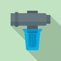 Hard water filtering icon, flat style