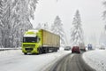 Hard winter traffic Royalty Free Stock Photo