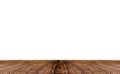 Empty top wooden and shelf on white background Royalty Free Stock Photo