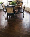 Hard wood flooring in dining are