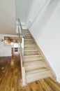 Hard wood staircase Royalty Free Stock Photo