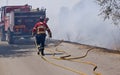 Bombeiros, fireworker in Portugal fighting against the fire Royalty Free Stock Photo