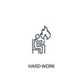 Hard work concept line icon. Simple Royalty Free Stock Photo