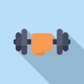 Hard work dumbbell icon flat vector. Coping skills stress