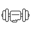 Hard work dumbbell icon outline vector. Coping skills stress