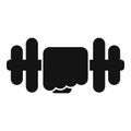 Hard work dumbbell icon simple vector. Coping skills stress