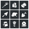 Hard work icons set. Vector Illustration. Royalty Free Stock Photo