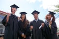 Hard work paid off. Shot of excited university students on graduation day. Royalty Free Stock Photo