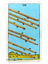 8 Eight of Wands Tarot Card Speed Action Movement Activity Haste Hurry Rush Race Momentum