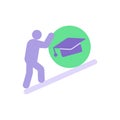 Hard work in studying vector flat color icon Royalty Free Stock Photo