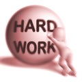 Hard Work Uphill Sphere Shows Difficult Working Labour