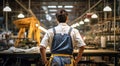 hard worker in the factory, worker in working place, security worker at the work, close-up of a worker, industrial worker at work Royalty Free Stock Photo