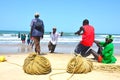 Hard working fisher man aon gambioan beach