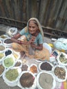 Hard working Indian old lady