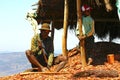 Hard working poor malagasy man Royalty Free Stock Photo