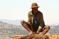 Hard working poor malagasy man Royalty Free Stock Photo