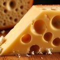 Hard Yellow Cheese with Background in Cheese Collection. Generative AI