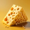 Hard Yellow Cheese with Background in Cheese Collection. Generative AI