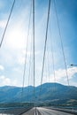 Hardanger Bridge. Hardangerbrua connecting two sides of Hardangerfjorden. Norway Hardangerfjord Hardanger bridge. newly