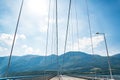 Hardanger Bridge. Hardangerbrua connecting two sides of Hardangerfjorden. Norway Hardangerfjord Hardanger bridge. newly