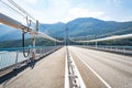 Hardanger Bridge. Hardangerbrua connecting two sides of Hardangerfjorden. Norway Hardangerfjord Hardanger bridge. newly