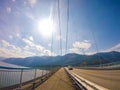 Hardanger Bridge. Hardangerbrua connecting two sides of Hardangerfjorden. Norway Hardangerfjord Hardanger bridge. newly