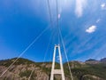 Hardanger Bridge. Hardangerbrua connecting two sides of Hardangerfjorden. Norway Hardangerfjord Hardanger bridge. newly