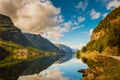 Hardanger Fjord Norway landscape. Royalty Free Stock Photo