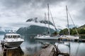 Hardangerfjord fjord and sailing boats Norway